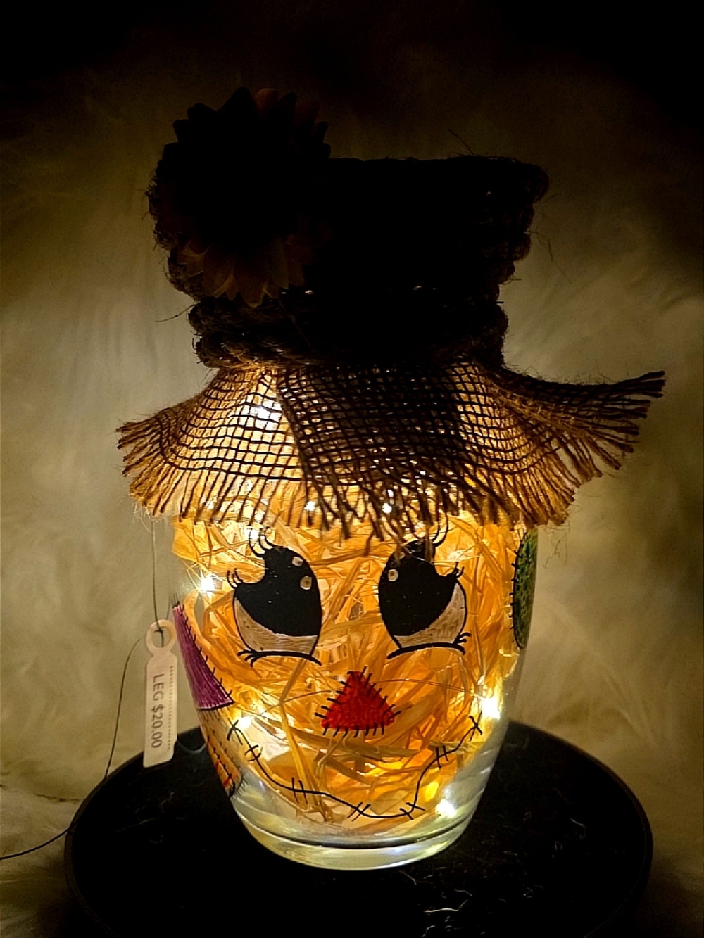 Handcrafted Yellow Scarecrow Vase